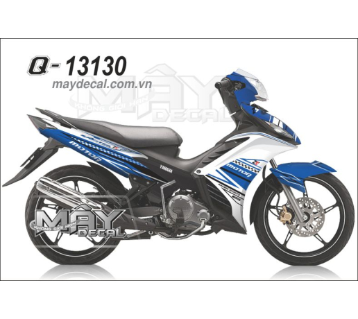 Q 13130 Exciter xanh gp blue trang white caro duong net line soc motor racing sport motul ZS