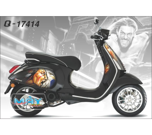 Q 17414 VESPA PRINT xe den black dan da do dai bang eagle my usa