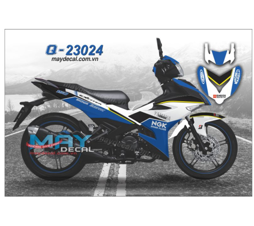 Q 23024 Ex 150 Aka Playboy ngk showr yamaha trang xanh gp blue white logo eneos