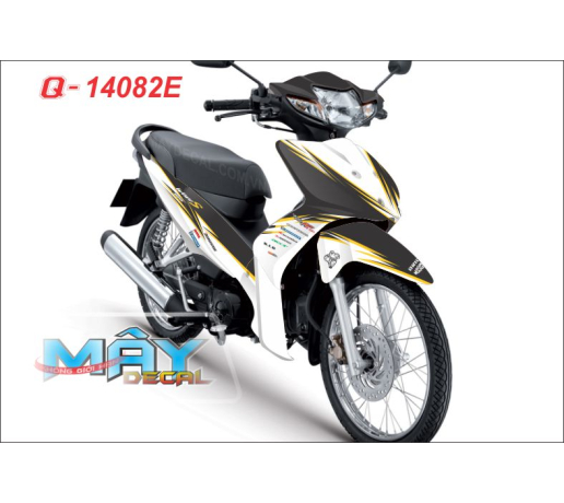 Q 14082 E - WAVE S trang den corvette black white chu dua logo vang yellow