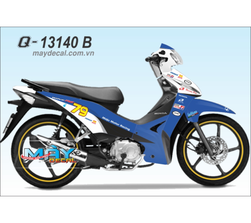 Q 13140 B WAVE RS RACING BOY chu dua yamaha logo xanh gp blue trang white
