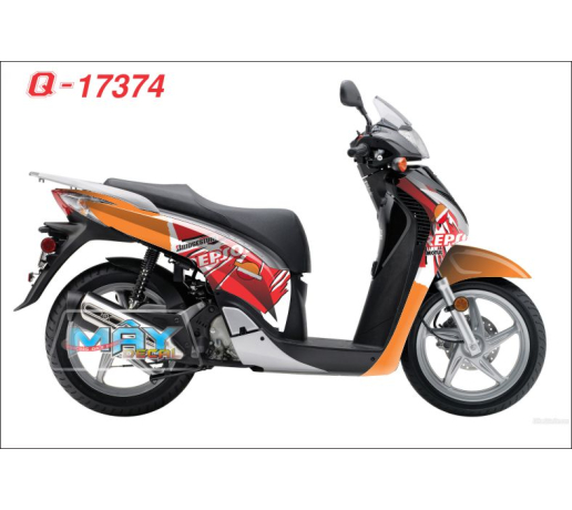 Q 17374 SH 2009 repsol den do cam red black orange logo