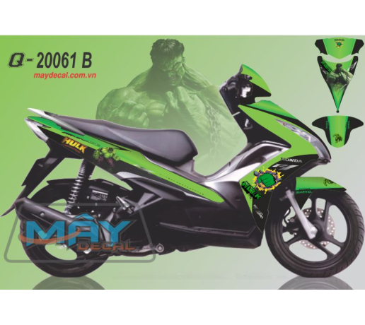 Q 20061 B air blade hulk nguoi khong lo xanh la green den black phim hoat hinh movie