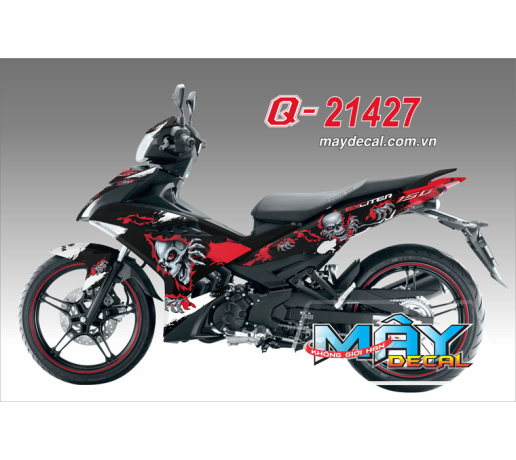 Q 21427 EX 150 SKULL HORROR 2 do red den black dau lau ban tay 