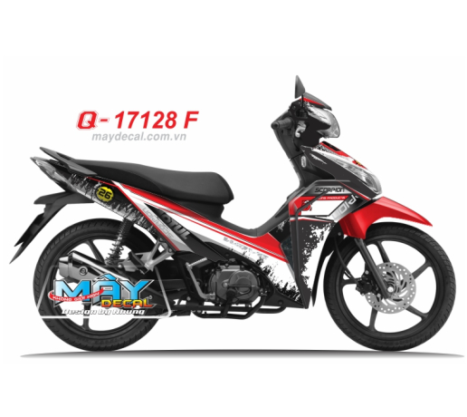 Q 17128 F - WAVE RSX 2012 vet son muc ink paint trang den do red white black mat trang moon so motul