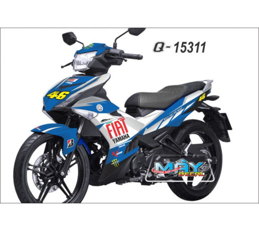 Q 15311 EX 150 FIAT trang xanh gp blue white monster yamaha dau vet mong tay cao