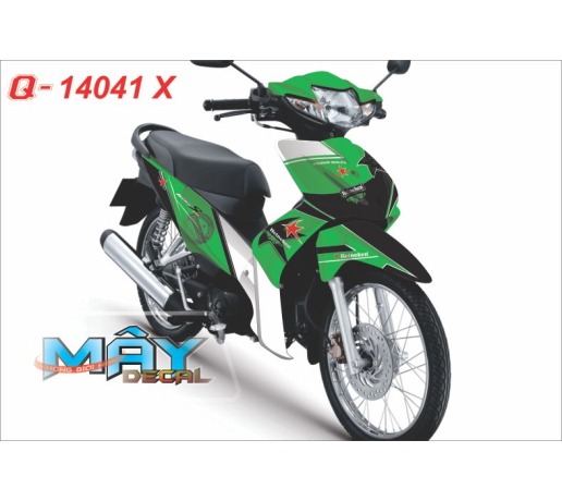 Q 14041 X WAVE S 110 bia Heineken xanh la trang beer white logo