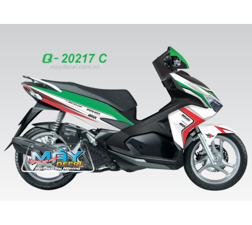 Q 20217 C - AB 2016 ducati trang xanh la logo tem dau