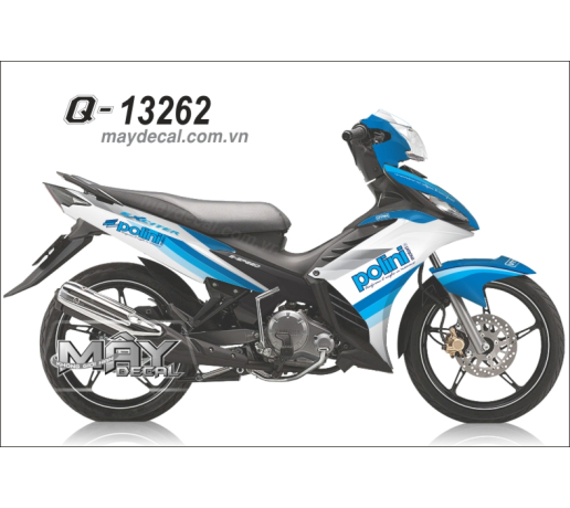 Q 13262 EX 2012 trang xanh duong blue white polini logo duong net line