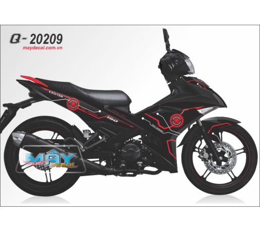 Q 20209 EX 150 do den black red hinh tron new version cycal