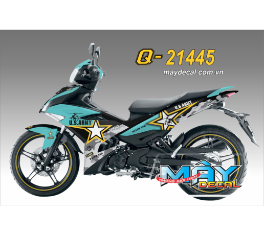 Q 21445 EX 150 US ARMY den black vang yellow xanh petronas trang white sao star camo