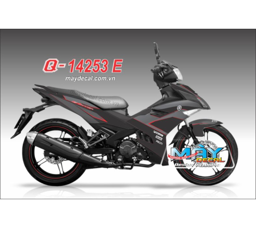 Q 14253 E - Ex 150 den xam do red gray black duong net line phoi mau airbrush chi do tuan