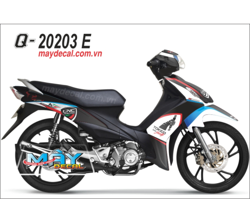 Q 20203 E AXELO cnc racing co y phuoc tokic logo dau trau trang white