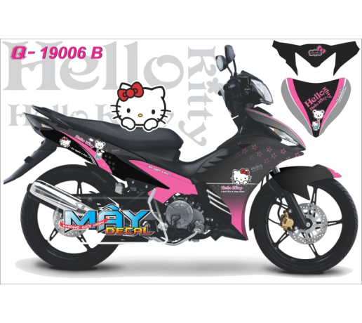 Q 19006 B - Exciter kitty hello kitty cat meo hong pink den black sao star hoa flower