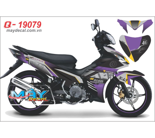 Q 19079 Exciter tim xam chu nhat brembo puple gray grey den black vang yellow duong net line