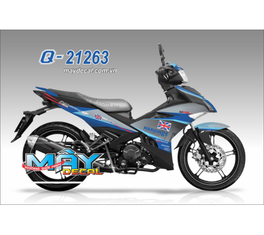 Q 21263 EX 150 xanh gp duong blue xam, den black gray co anh england hardinge logo flage