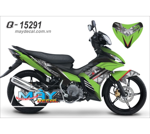 Q 15291 EXCITER 2011 xanh kawa den black green kim cuong air brush logo akarapovic
