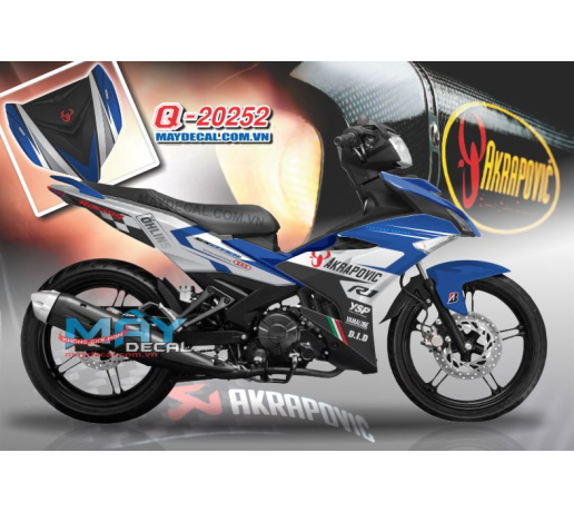 Q 20252 EX 150 akrapovic logo trang xanh gp blue white r1 ysp did ohlins caro bo cap