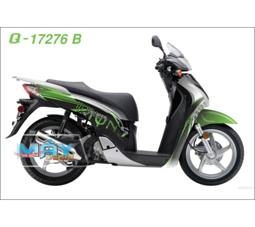 Q 17276 B SH 2009  den black green xanh la z kawa monster dau mong tay cao quy logo