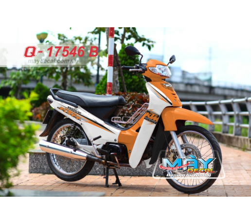 Q 17546 B - WAVE doi dau KTM trang cam white orange logo