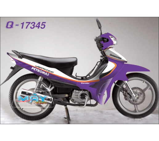 Q 17345 JUPITER MX petronas trang white tim purple logo cam duong net line orange