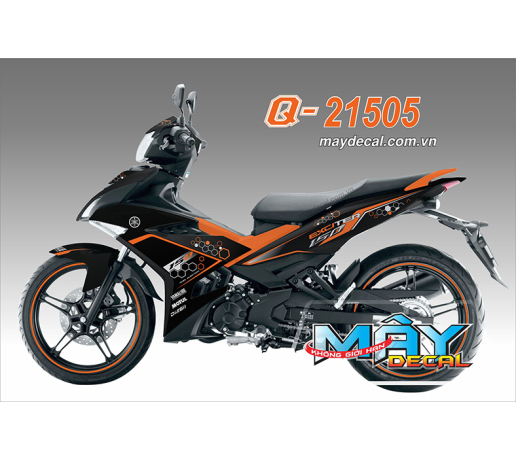 Q 21505 EX 150 NEW den cam black orange to ong duong net line