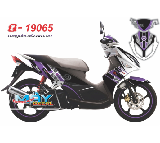 Q 19065  No lx duong net line soc ohline yamaha logo tim trang purple white