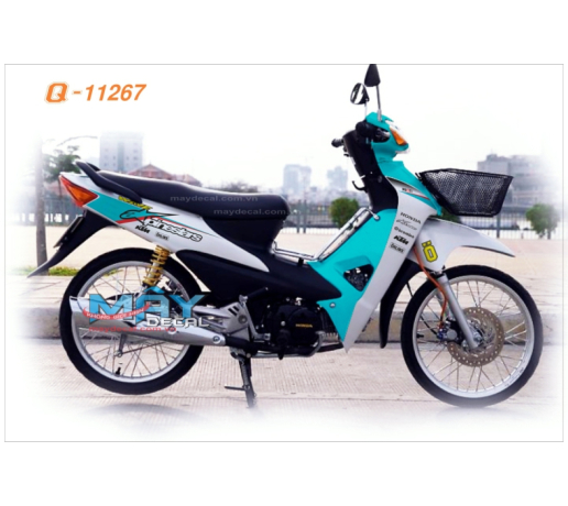 Q 11267 WAVE A duong net line tem dau logo xanh duong ngoc tem roi