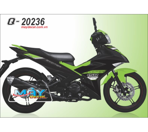 Q 20236 EX 150 xanh kawa den green black revs your heart