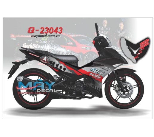 Q 23043 Ex 150 - SP Toll sharkbite linh my usa logo a hosv ngk nhung den black do red xam gray linh 