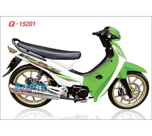 Q 15201 wave doi dau soc duong net trang white xanh kawa green tem roi