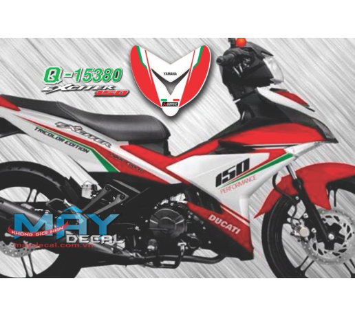 Q 15380 EX 150 DUCATI trang do xanh la green red white co y italia tricolor edition