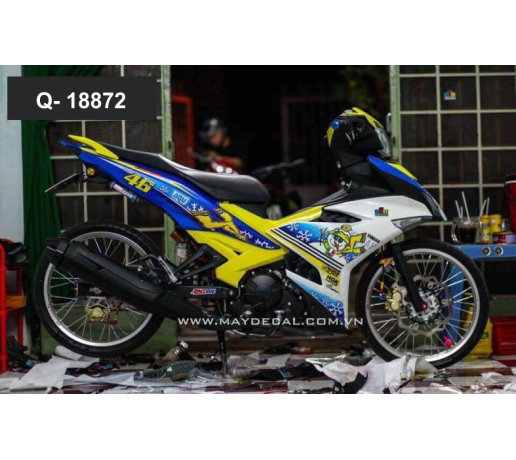 Q- 18872 EXCITER 150 NGUOI TUYET AGV ROSSI TRANG XANH