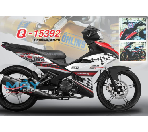 Q 15392 EX 150 OHLINS XMASK CARO trang den do red black white
