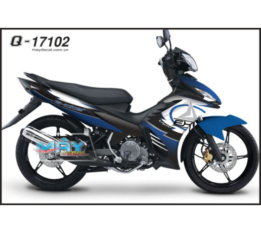 Q 17102 EX, tem dan decal trang tri, xanh trang, bule white