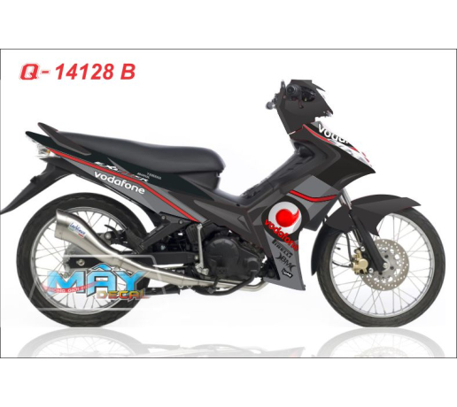 Q 14128 B exciter vodafone pirelli do red xam gray logo hinh tron