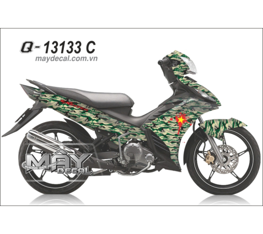Q 13133 C Exciter ran ri den black vang yellow xanh green ao linh army