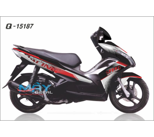 Q 15187 air blade racing speed toc do dua vet son cham do red black den trang white
