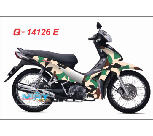 Q 14126 E - WAVE S bo doi ran ri nau trang xanh la green brow white