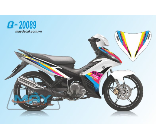 Q 20089 Exciter xanh duong hong trang white pink blue gp duong net line tem roi