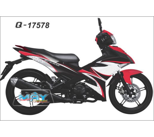 Q 17578 EXCITER 150 LOTUS trang do den blac red white to ong luc giac cham duong net hoa sen