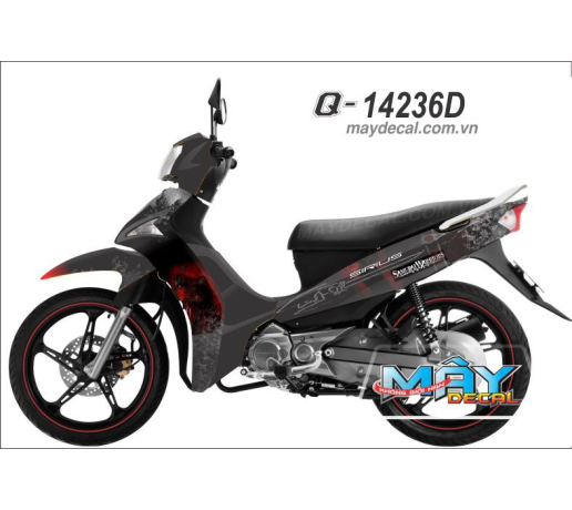 Q 14236 D -S IFI ninja samurai chu tau nhat den do black red cham mau son kiem