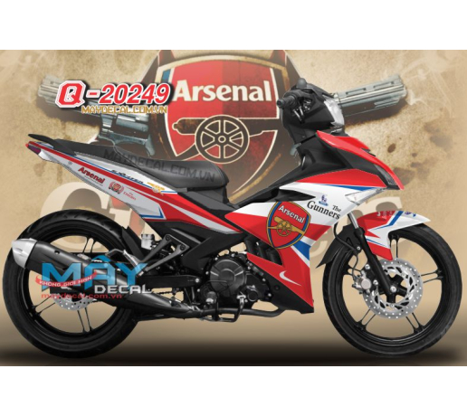 Q 20249 EX 150 arsenal logo trang do red white the thao sport bong da banh football cau lac bo clb