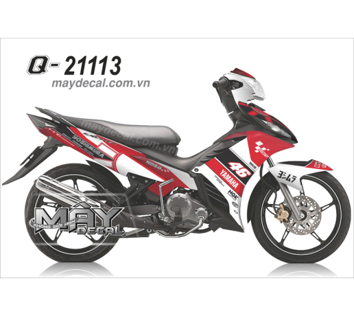 Q 21113 EX 2011 mat troi nhat sun do trang den black white red yoshimura yamaha ngk logo nhan