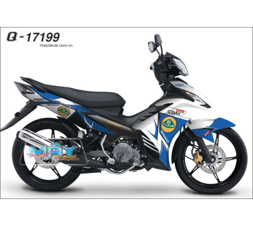 Q 17199 EXCITER lotus xanh gp trang blue white duong net line