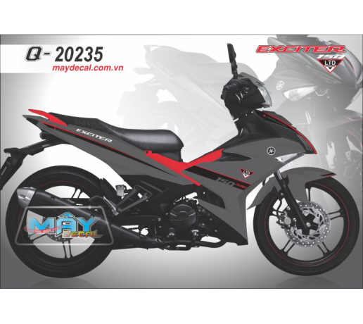 Q 20235 EX 150  zin ltd long thanh dat xe xam chi den do red black gray roi
