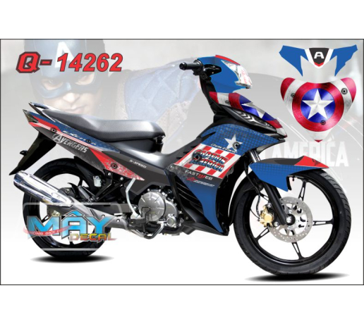 Q 14262 exciter captain america avengers xanh gp trang white do red ngoi sao star co my usa vet son 