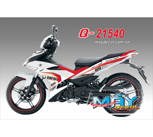Q 21540 EX 150 BMW DECAL 46 gs trang white do red 