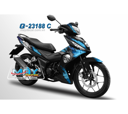 Q 23188 C - Winner 150  Skull Dau lau lua xanh den black blue