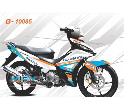 Q 10085 ex aventia blu sens duong net tem dua logo line trang xanh duong cam oragne blue white